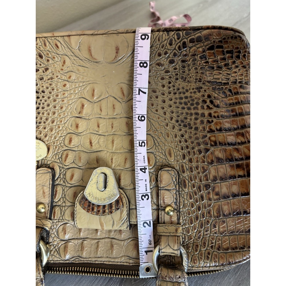 BRAHMIN Purse Brown Croc Embossed Leather Bag Tote Handbag‎ Designer Crossbody - Picture 16 of 16